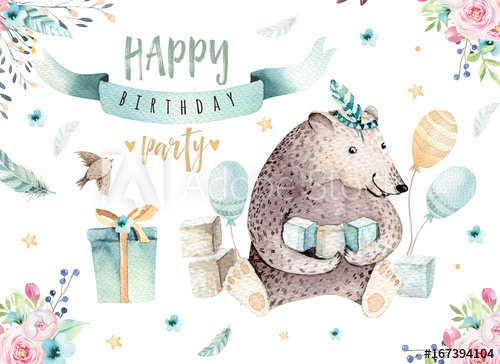 500x364 Cute Baby Bear Nursery Animal Isolated Illustration For Children
