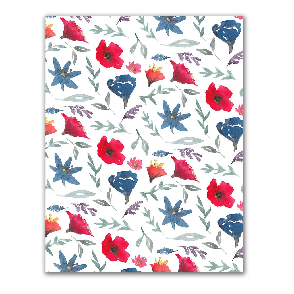 1024x1024 Bohemian Watercolor Floral Arrangement Pattern Art Print Jetty Home