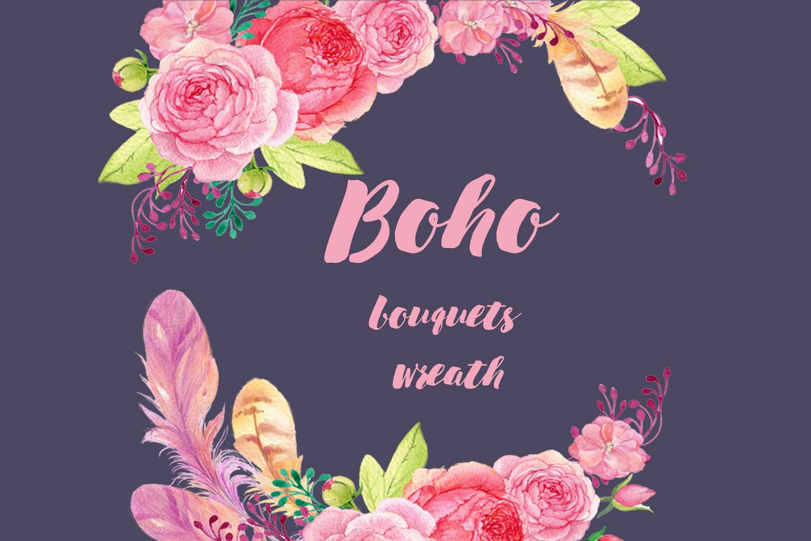 1158x772 Boho Watercolor Bouguets