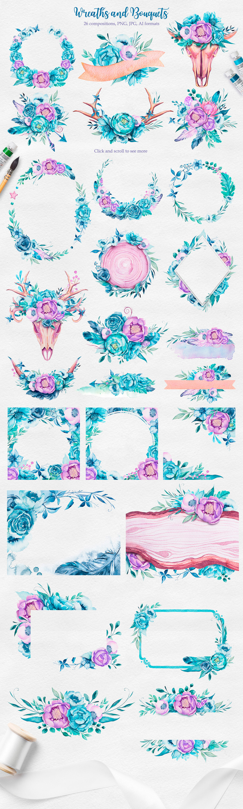 940x3128 Beachy Boho Watercolor