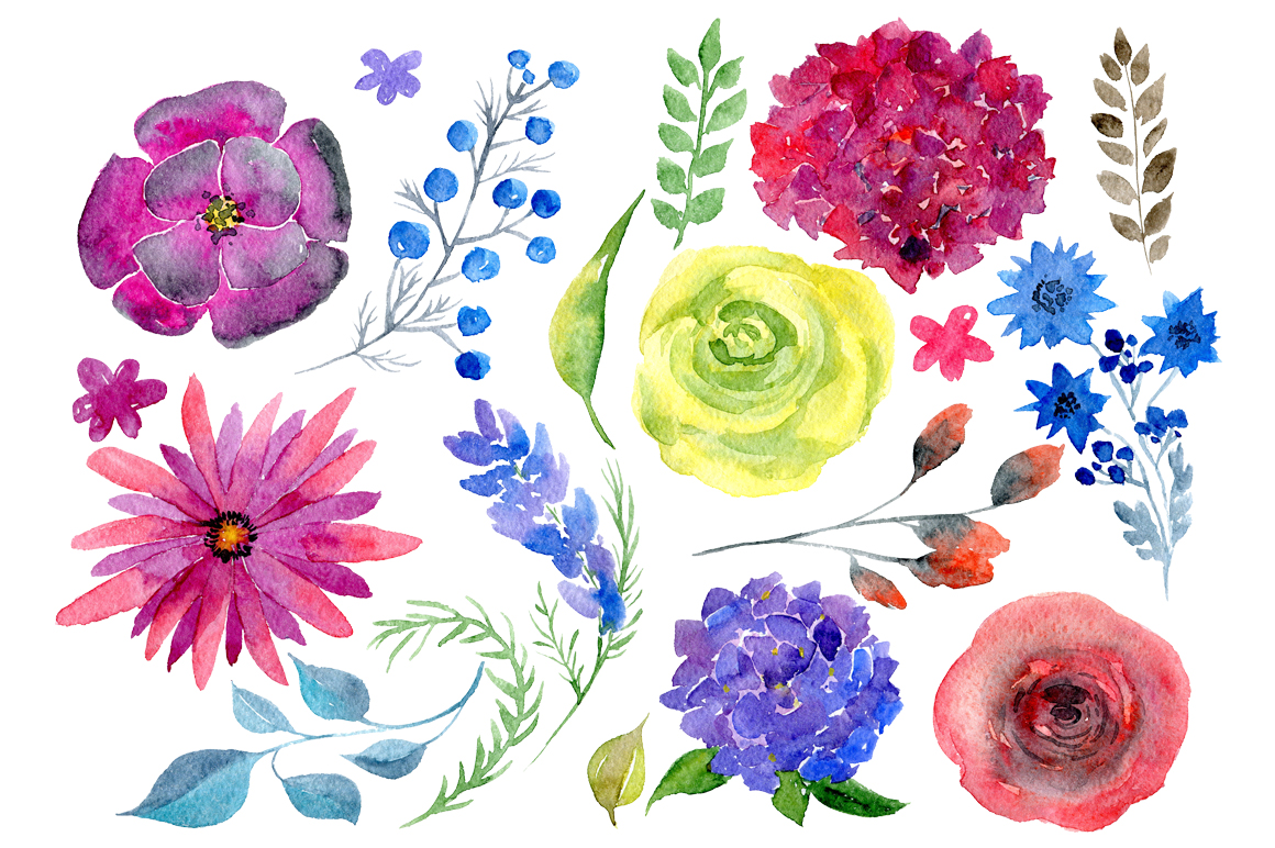1160x772 Watercolor Bright Boho Flowers By Watercolorflowers