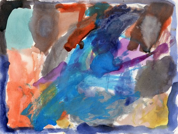 570x428 Josiah 1 Bold And Colorful Abstract Watercolor Painting Etsy