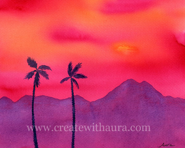 600x480 Painting A Bold Desert Sunset In Watercolor