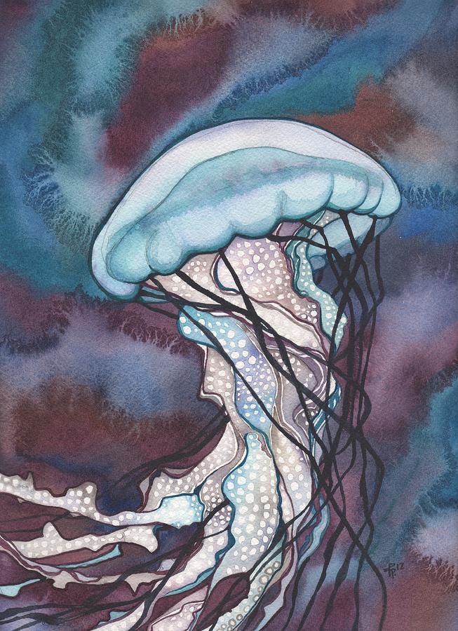653x900 Purple Bold Jellyfish Painting By Tamara Phillips