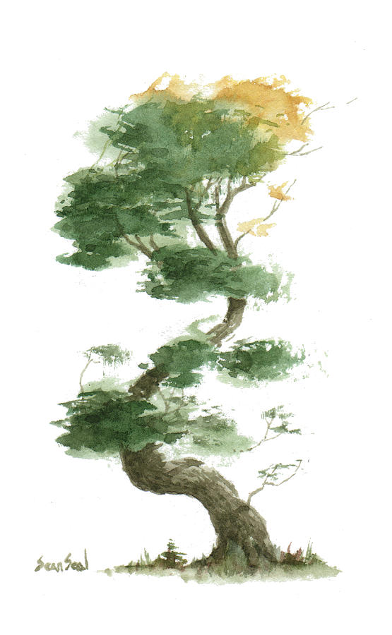 555x900 Little Tree 9 Painting By Sean Seal