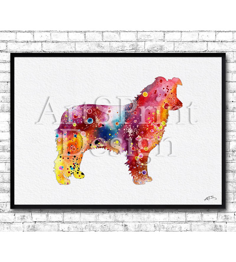 800x888 Border Collie Watercolor Art