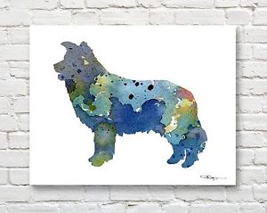 300x239 Border Collie Abstract Contemporary Watercolor Art 11 X 14 Print