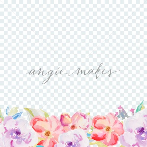 600x600 Watercolor Floral Border Background