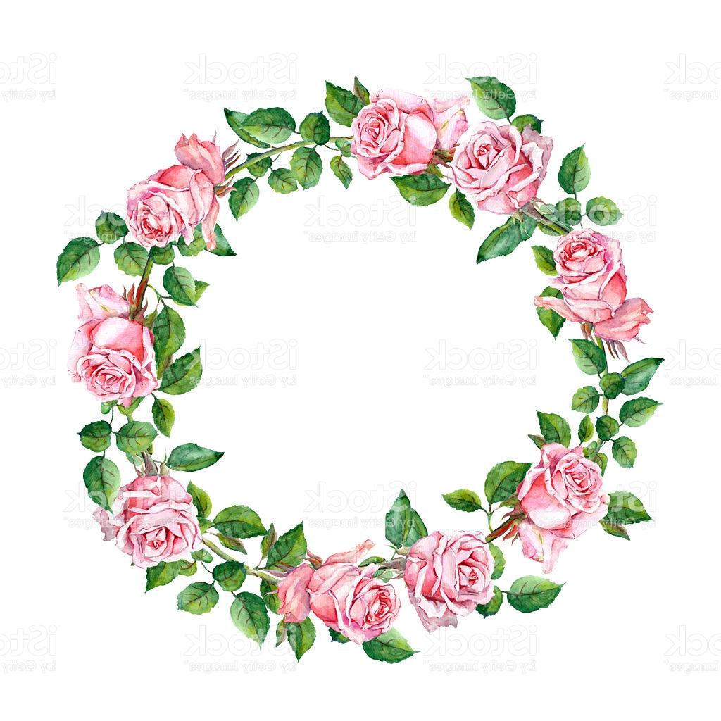 1024x1024 Best Rose Flower Wreath Floral Circle Border Watercolor