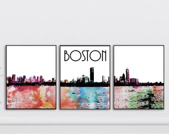340x270 Boston Watercolor Etsy