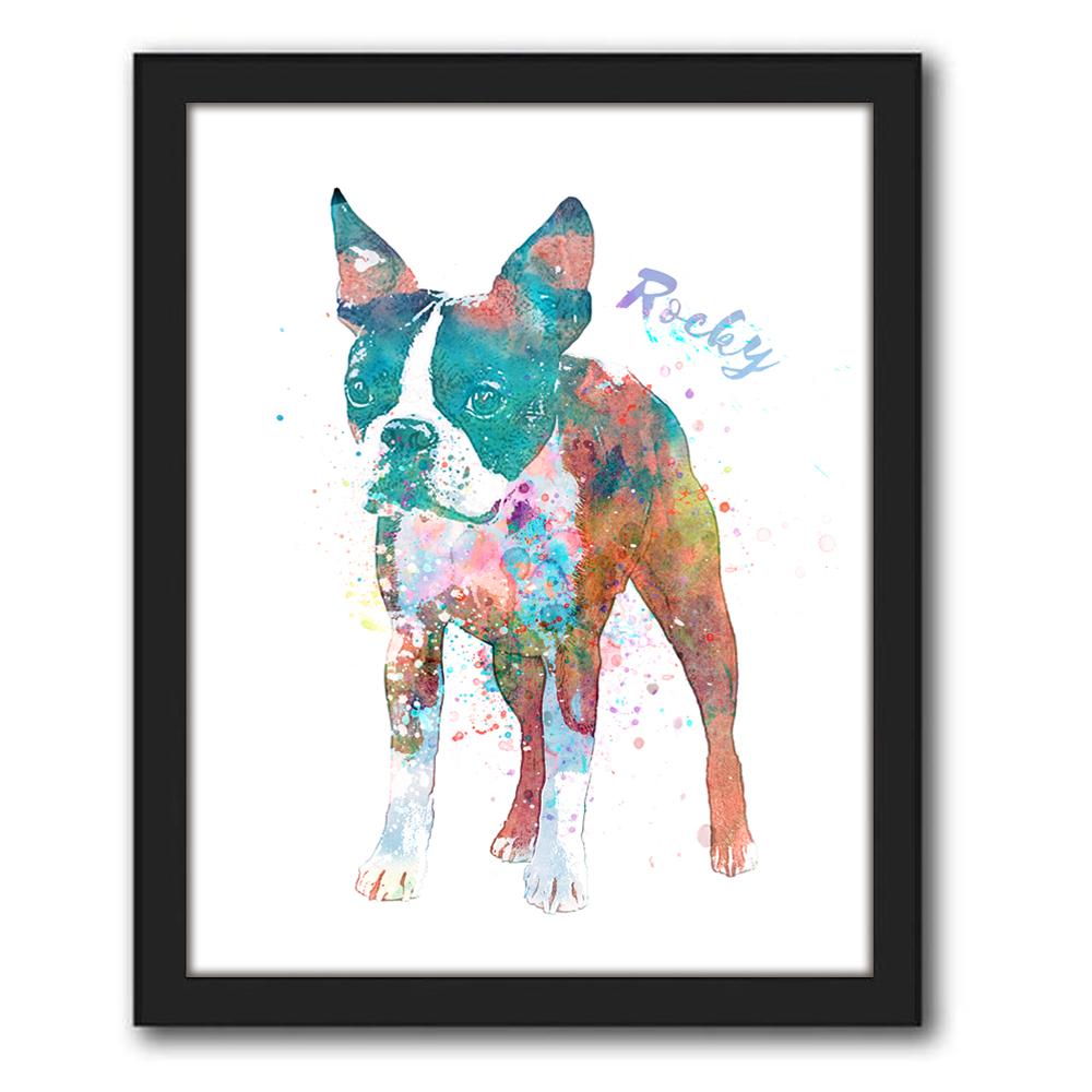 1000x1000 Boston Terrier Gift Personal Prints Personalized Pet Art