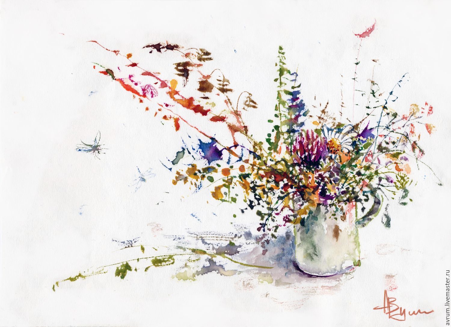 1500x1090 Field Bouquet. Watercolor Shop Online On Livemaster With