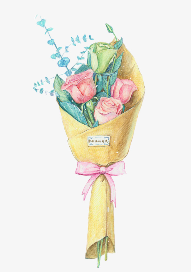 650x924 Hand Painted Watercolor Rose Bouquet, Hand Painted Bouquets, Rose