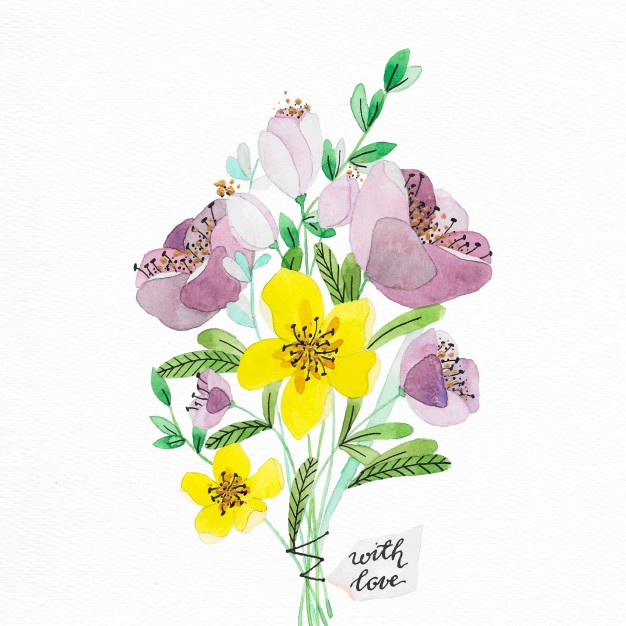 626x626 Hand Painted Watercolor Flower Bouquet Vector Free Download