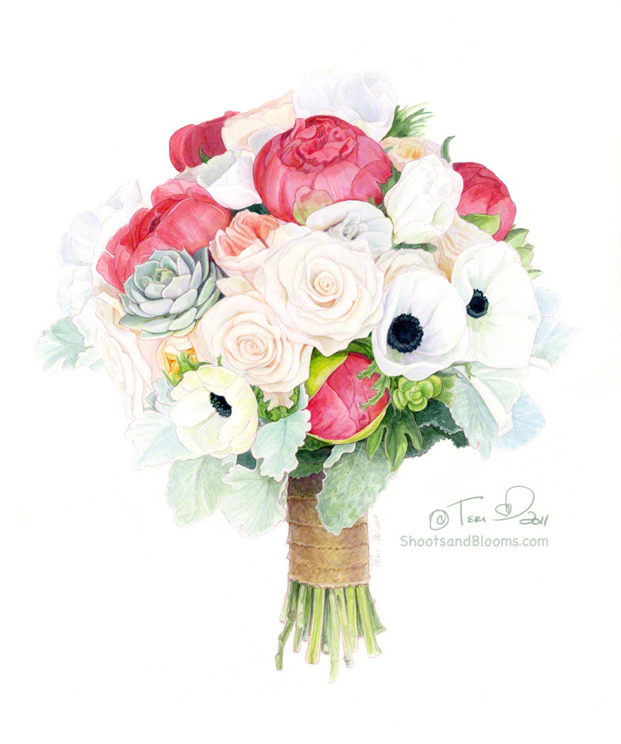 900x1077 Shoots And Blooms, Bridal Bouquet And Floral Paintings On Behance