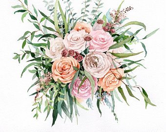 340x270 Bouquet Watercolor Etsy
