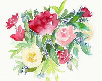 340x270 Watercolor Bouquet Etsy