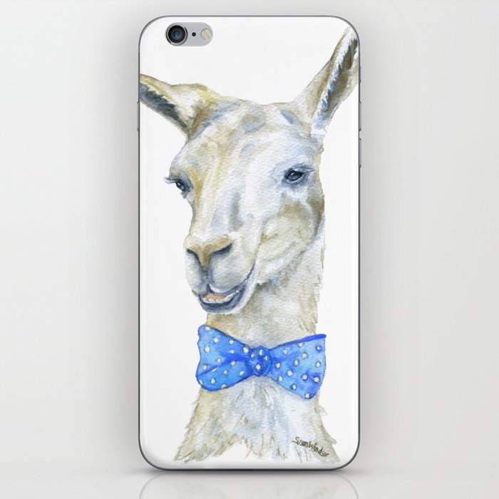 700x700 Llama With A Bow Tie Watercolor Iphone Skin By Susanwindsor Society6