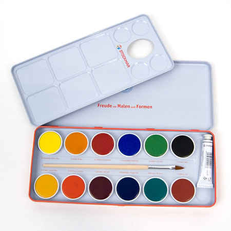 450x450 Opaque Watercolor Paint Box 12 Colors