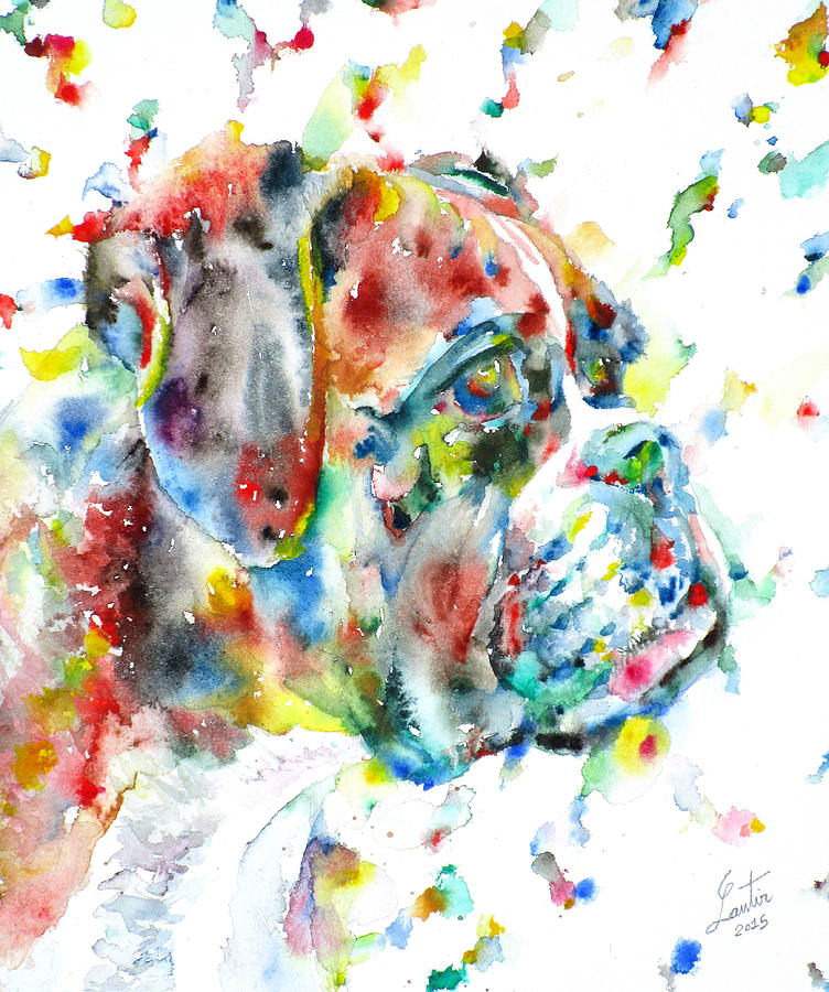 752x900 Watercolor Boxer Painting By Fabrizio Cassetta