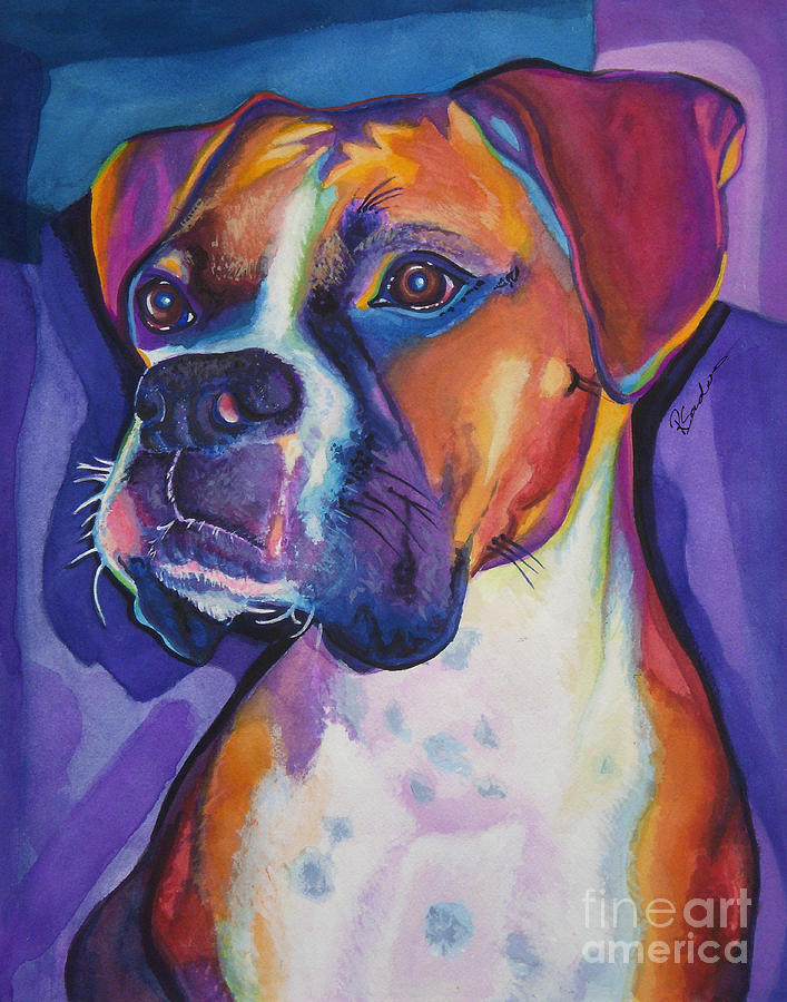 707x900 Boxer Dog Portrait Painting By Robyn Saunders