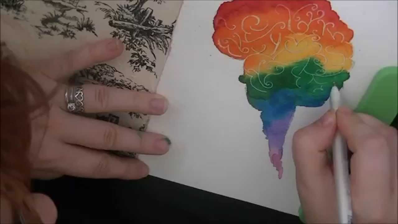 1280x720 Rainbow Brain Watercolor Speedpaint