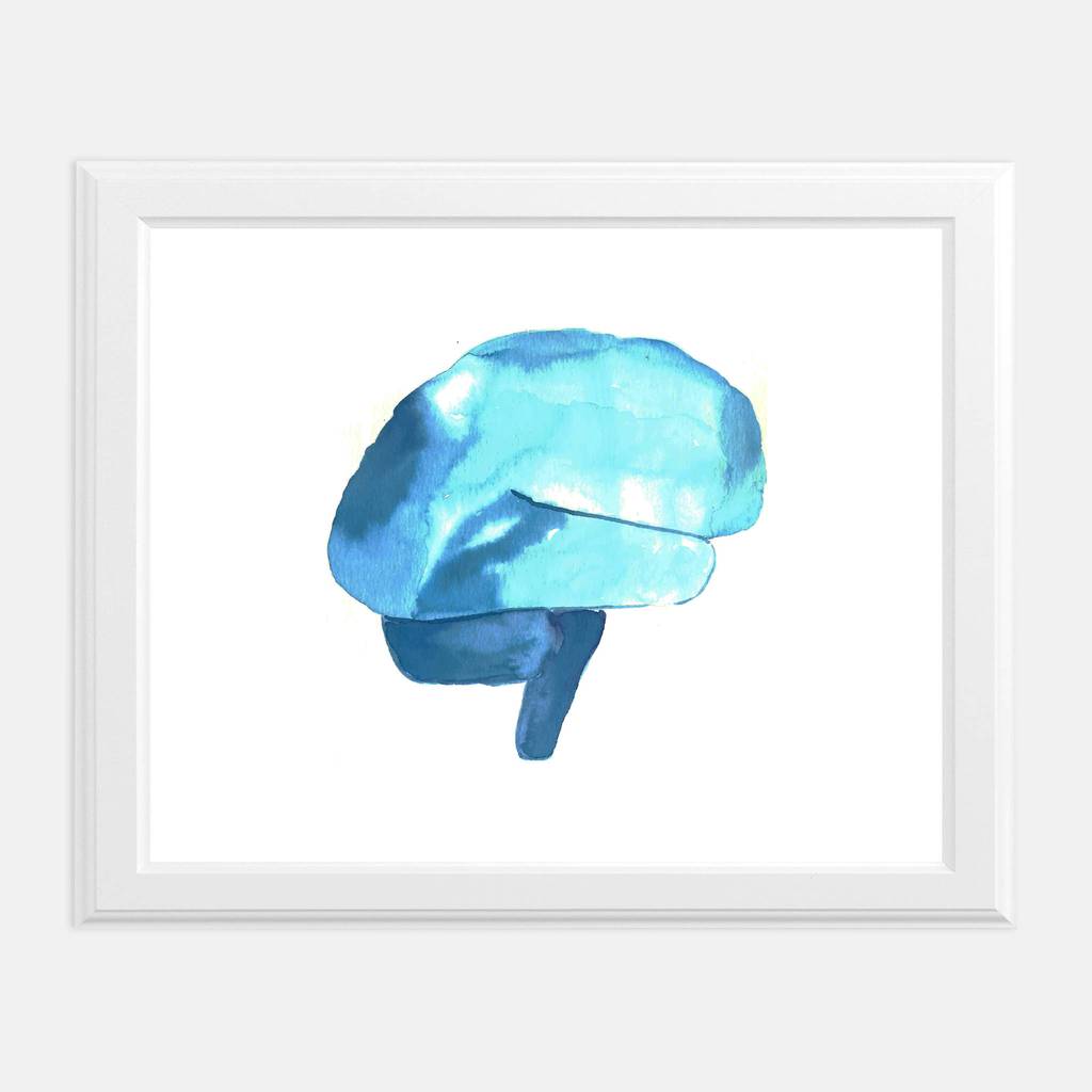 1024x1024 Brain Watercolor Art Print