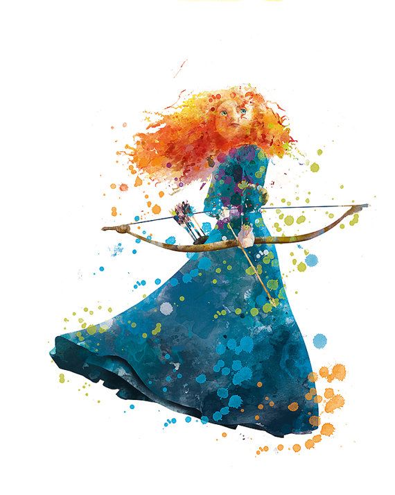 570x713 Merida Print Merida Art Watercolor Brave Merida Painting Disney