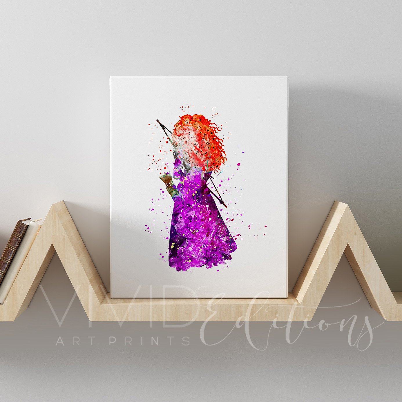 1386x1386 Princess Merida Disney Brave Watercolor Gallery Wrapped Canvas Art