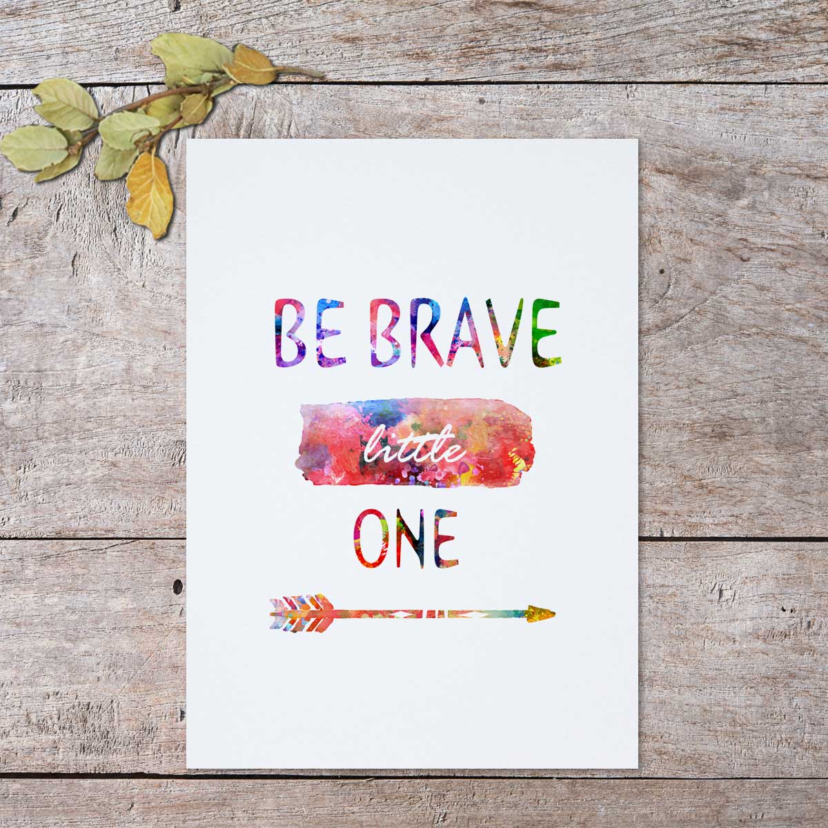 1200x1200 Be Brave Little One Wall Art Poster Watercolor Arrow Nursery Art