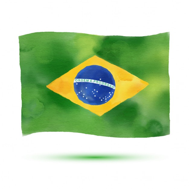 626x626 Brazil Flag, Watercolor Vector Free Download