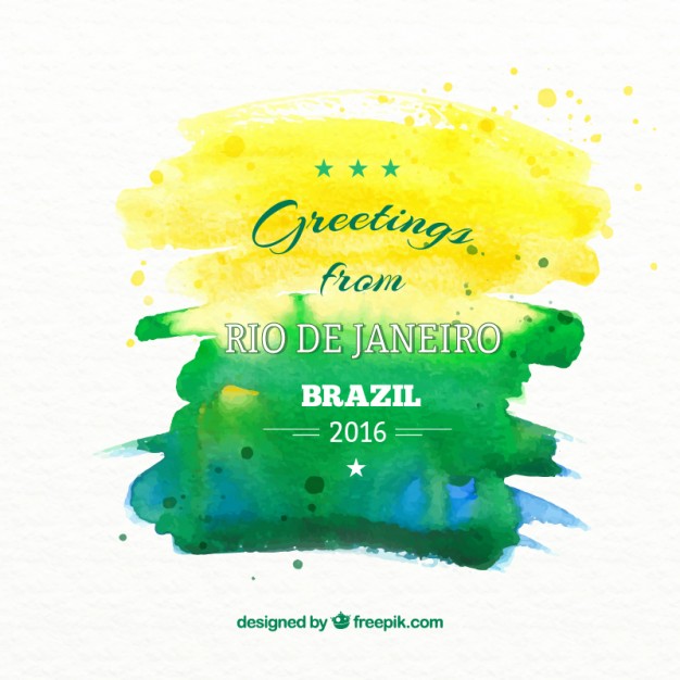 626x626 Watercolor Background With Colors Of Brazil Vector Free Download