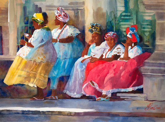 570x421 Black Art Brazil Painting Brazil Watercolor Painting Etsy