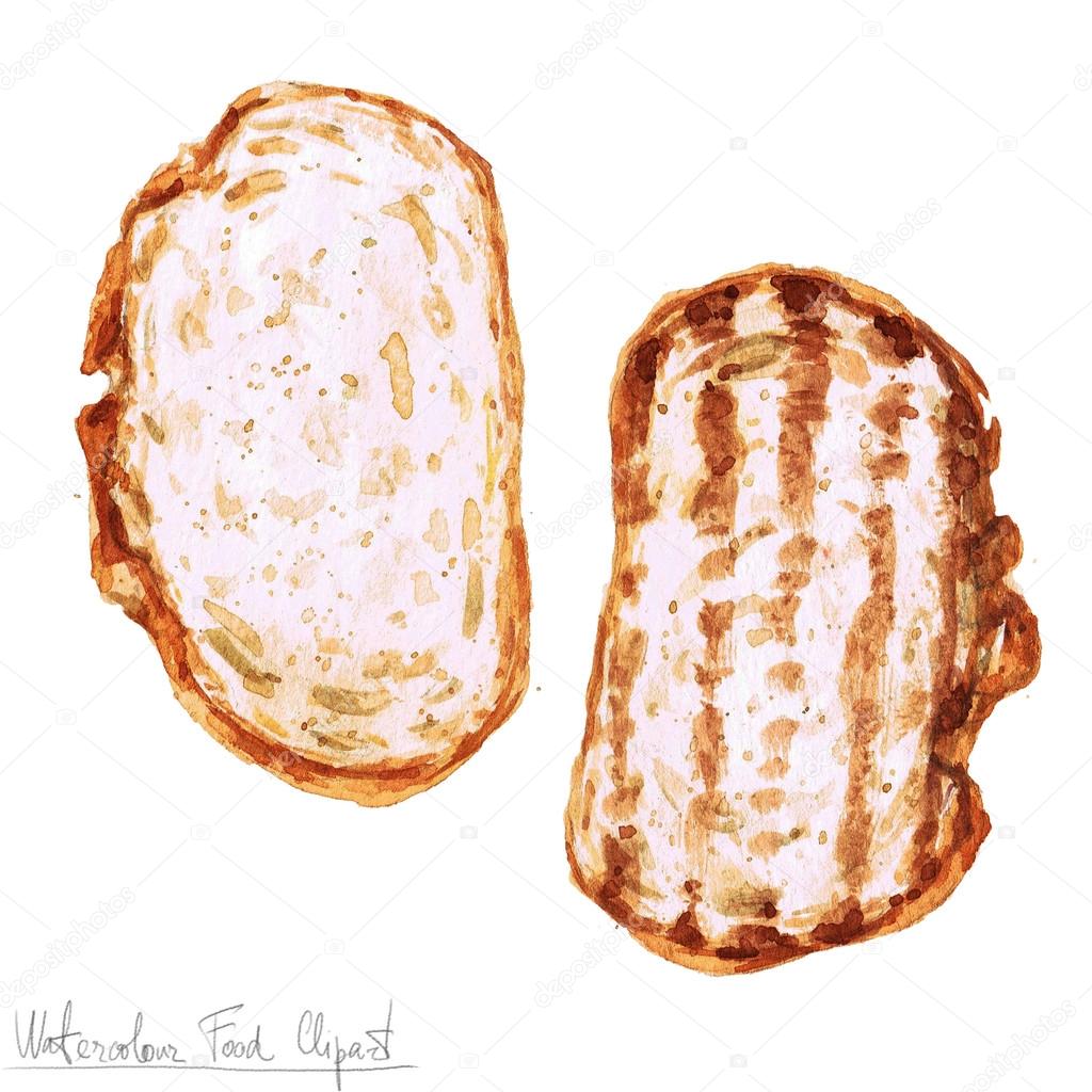 1024x1024 Clipart Bread Watercolor