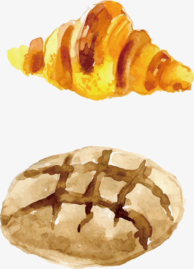 650x903 Watercolor Bread Design, Watercolor Vector, Bread Vector