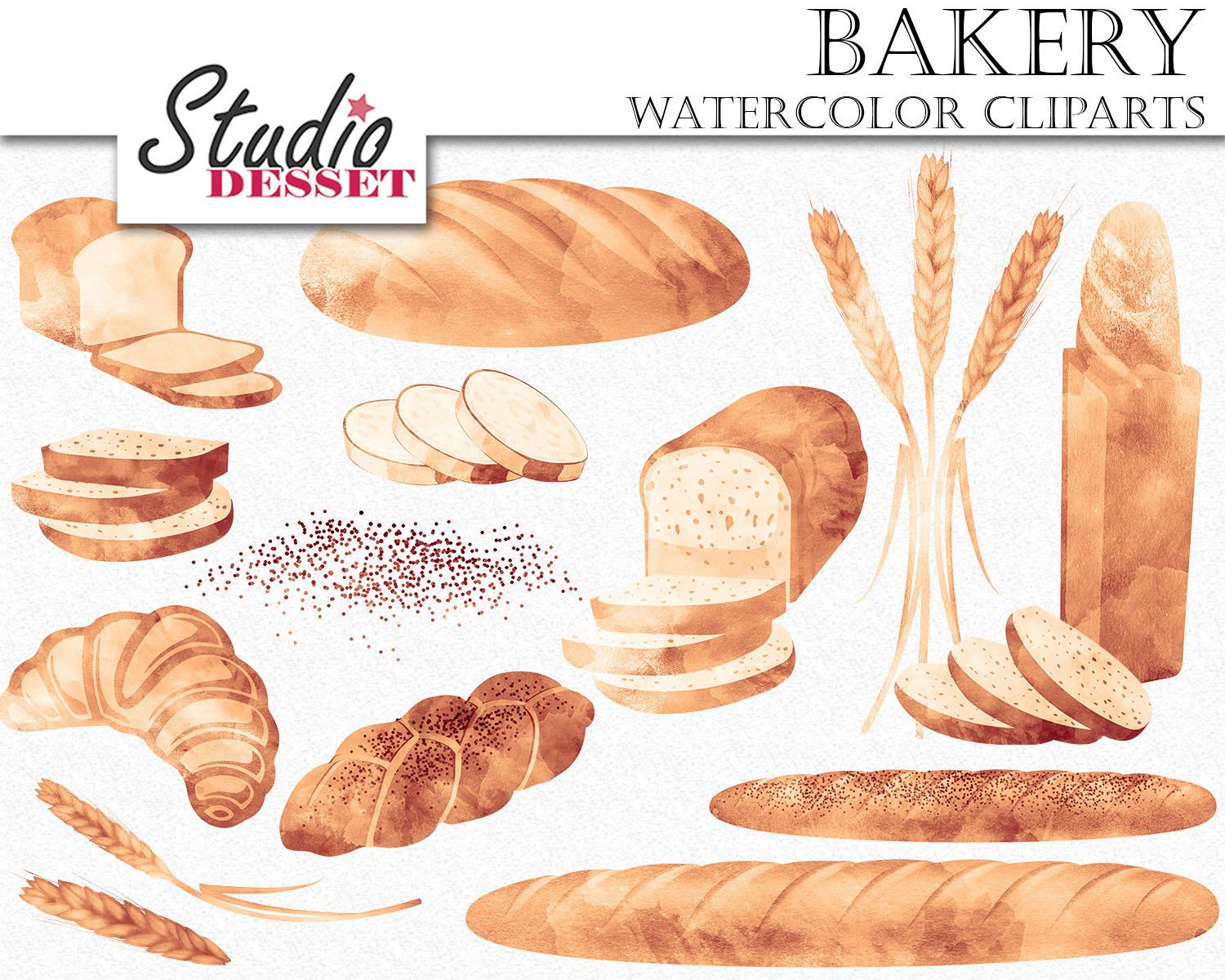 1500x1200 Bread Cliparts Watercolor, Bakery Graphics