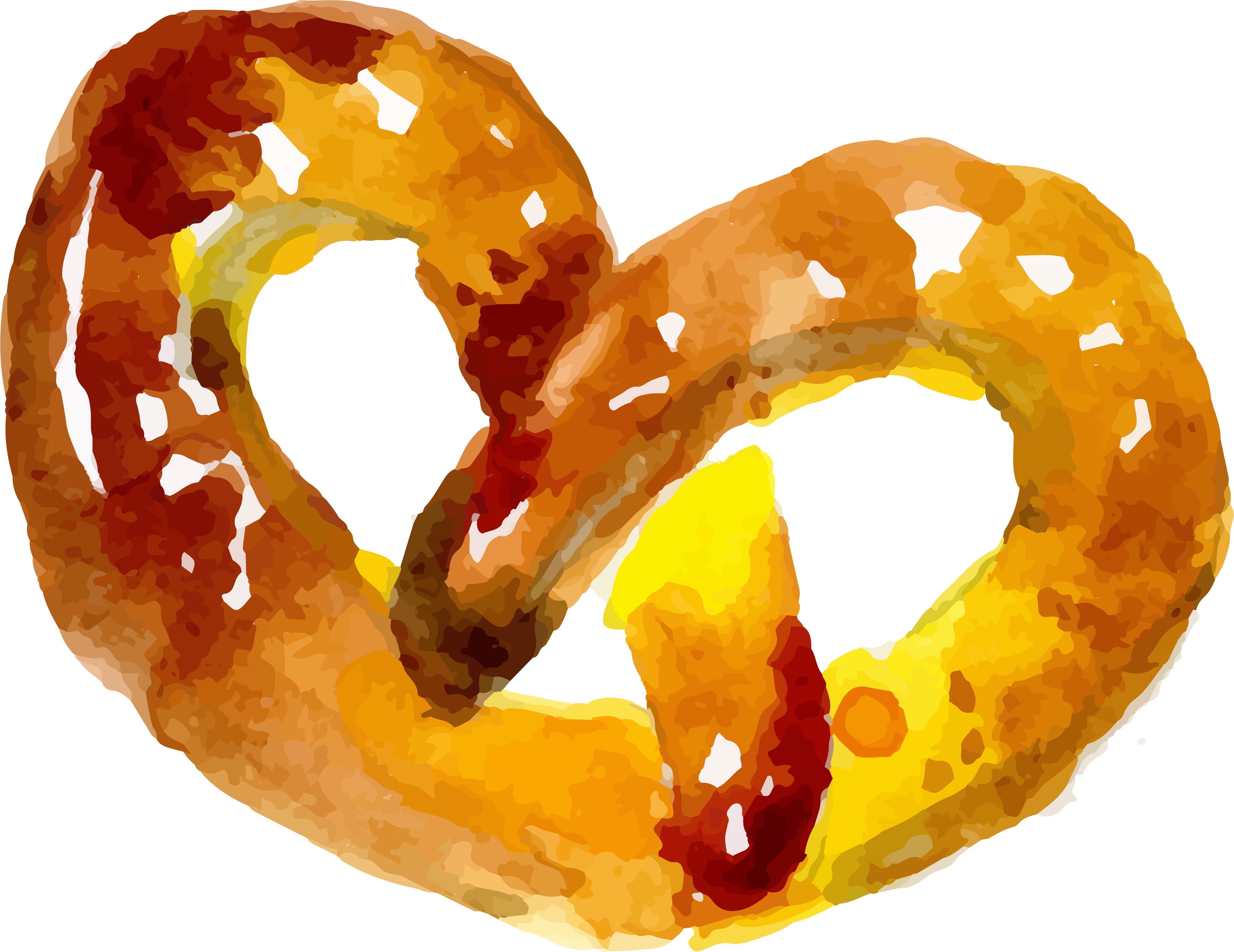 3999x3085 Bread Watercolor Painting Pretzel