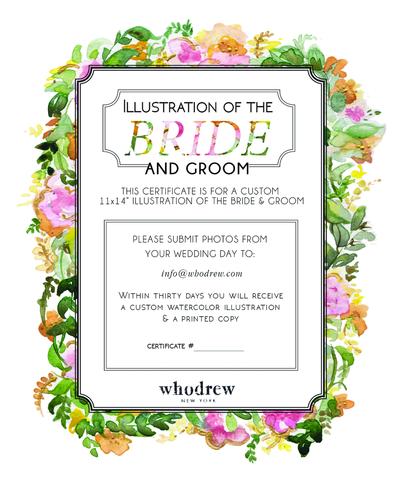 404x480 Custom Illustration Of The Bride And Groom Whodrew