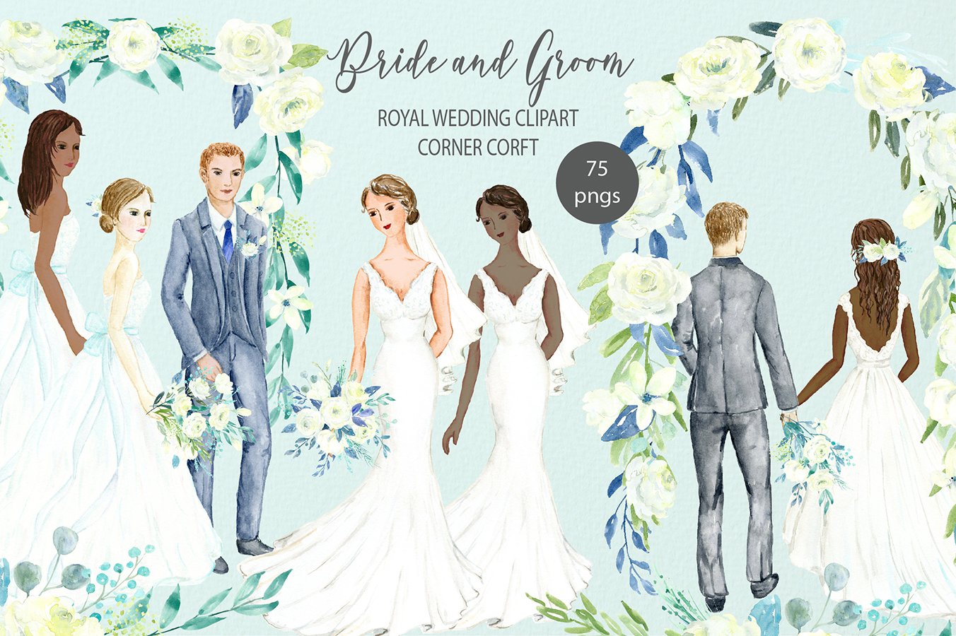 1352x900 Watercolor Clipart Bride And Groom Figurine, Wedding Portrait