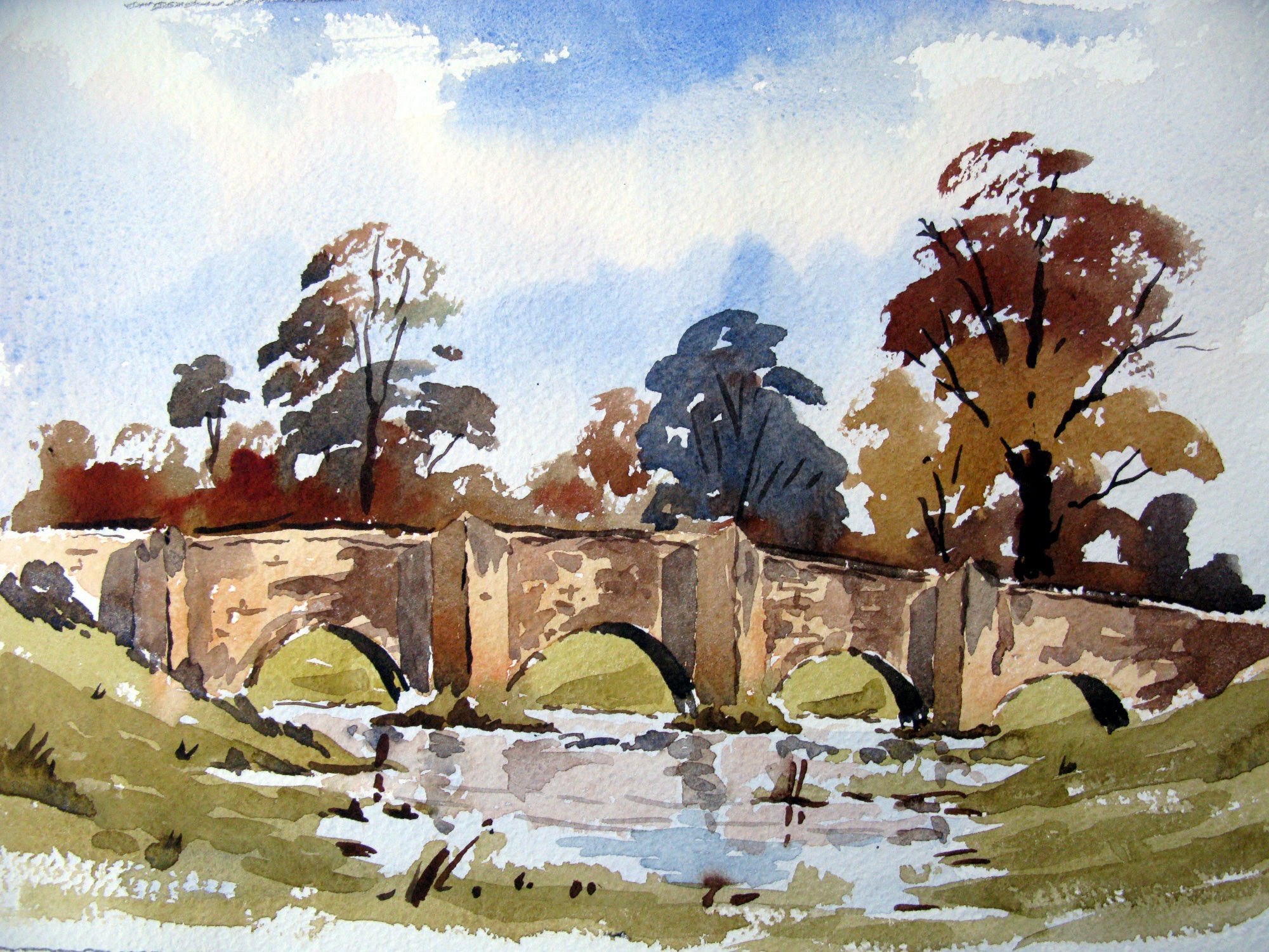 2000x1500 A Loose Watercolor Sketch Of A Bridge With Alan Owen