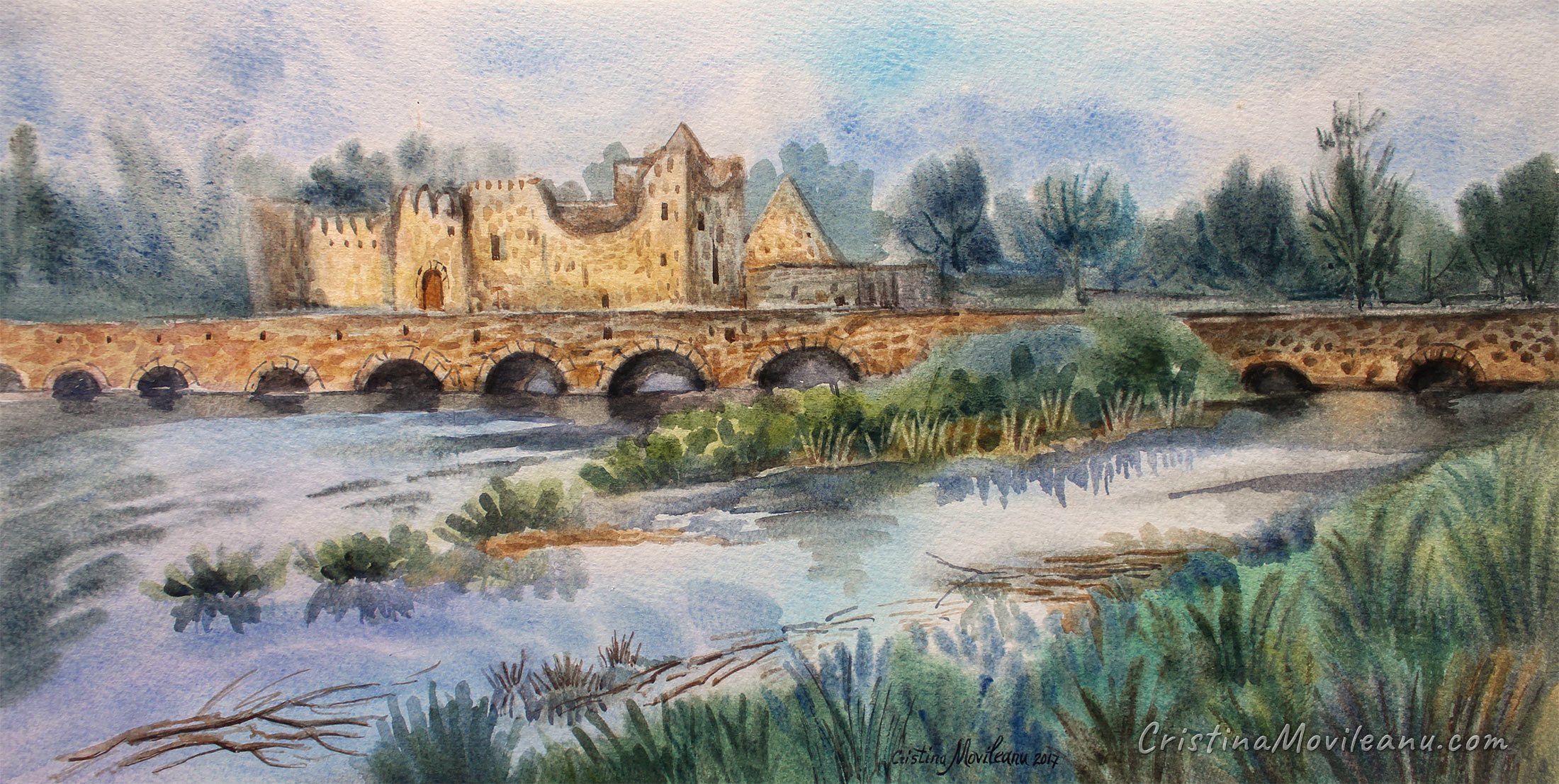 2200x1107 Adare Castle And The Bridge Cristina Movileanu Art