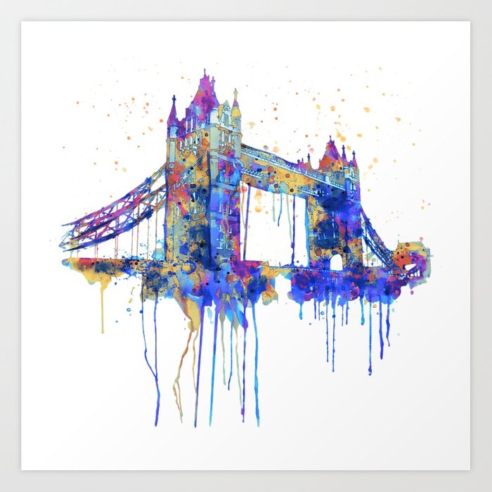 700x700 Tower Bridge Watercolor Art Print By Marianvoicu Society6
