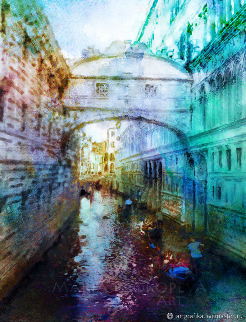 792x1035 Watercolor The Bridge Of Sighs In Venice Shop Online On