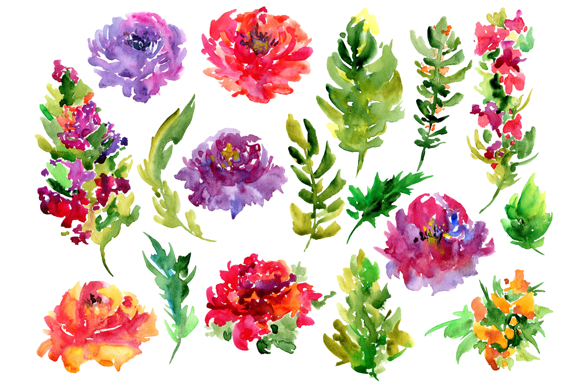 1160x772 Bright Watercolor Flowers, 17 Png By Watercolorflowers