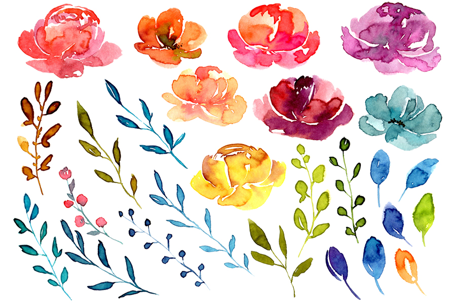 900x599 Bright Watercolor Summer Flowers Png By Watercolorflowers