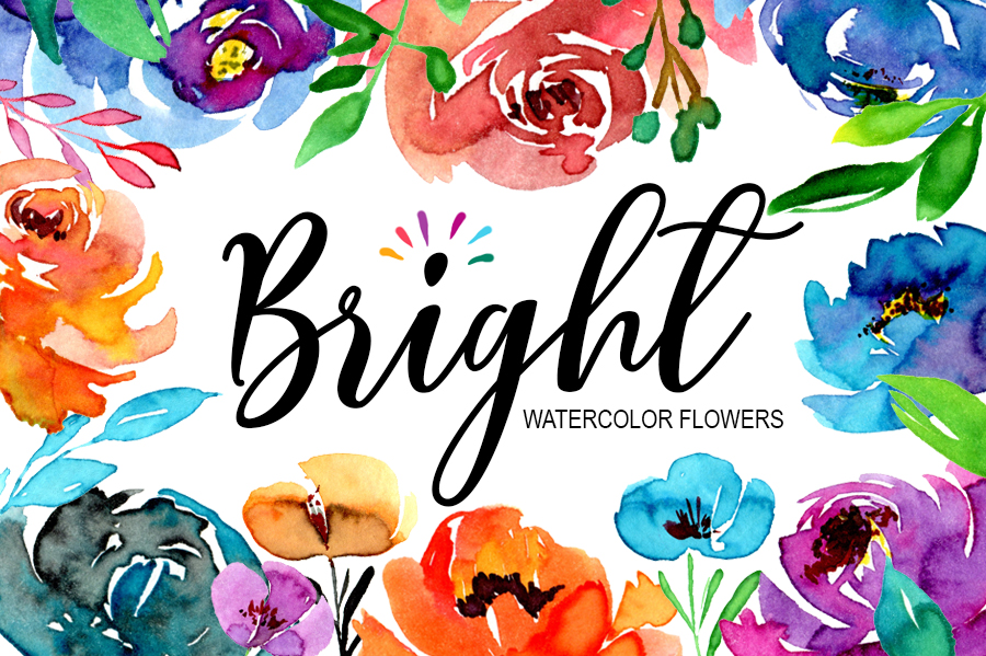900x599 Bright Watercolor Summer Flowers