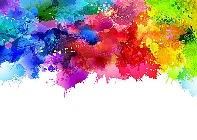 650x462 Colorful Watercolor Ink Splashes Vector Background, Vector, Bright