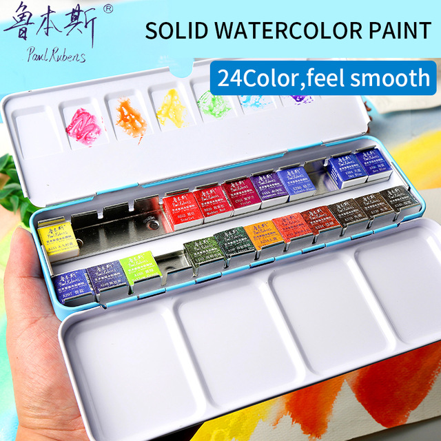 640x640 Paul Rubens 24color Professional Solid Watercolor Painting Set