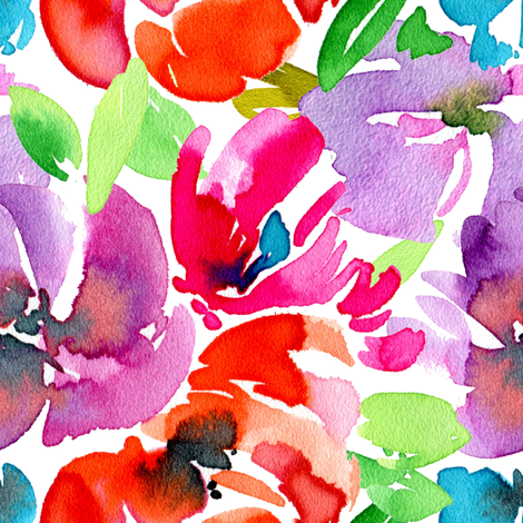 470x470 Bright Watercolor Flowers Wallpaper