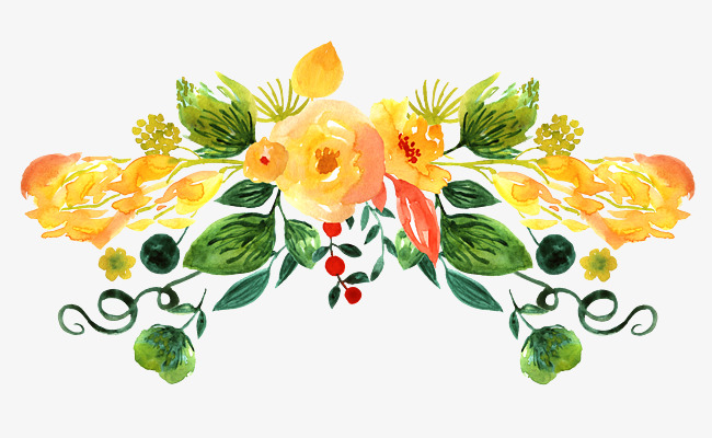 650x400 Hand Painted Watercolor Flower Decoration Pattern, Watercolor